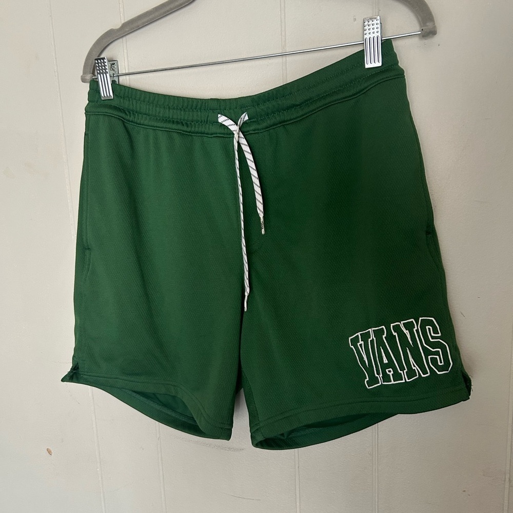 Vans Green Athletic Shorts Small Relaxed Fit Logo Mesh Lounge Gym shorts